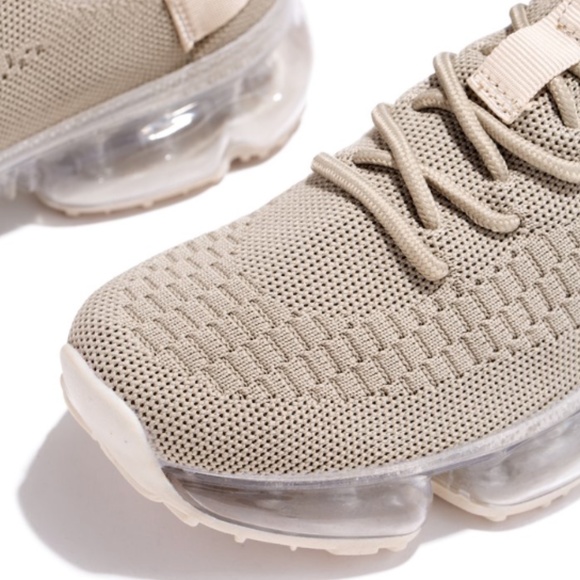 !! RESTOCKED !! Slip On Flyknit Sneakers in Beige - Picture 5 of 9